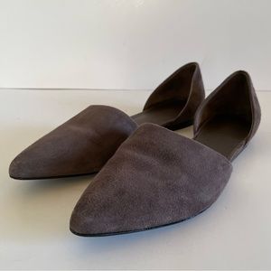 Vince Nina 2 Piece Skimmer Suede Graphite Flats Size 7.5 US